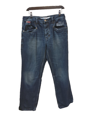 Lee Cooper Herren Vintage Style Apparel Dunkelblau Waschung Gerade Jeans Größe W34R
