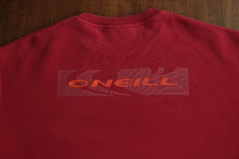 Sudadera Pullover Grande O'Neill Para Hombres De Colección Años 90 Surf Y2K Rojo Algodón Cuello Redondo Foto 2 de 4
