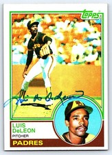1983 Topps Luis DeLeon #323 Autograph / Signed in person San Diego Padres RARE