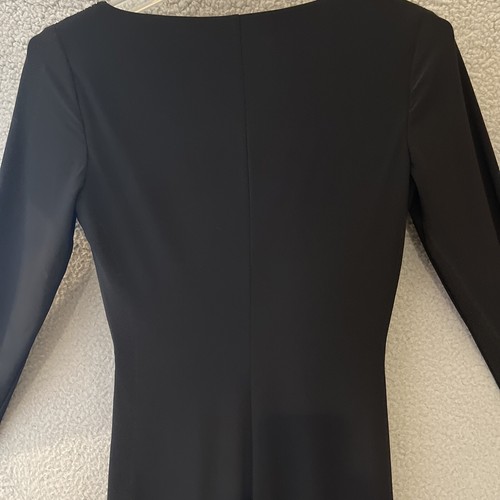 Lauren Ralph Lauren Size 2 Black Evening Long Sleeve Faux Wrap Dress w/Brooch - Picture 10 of 10