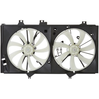 Radiator + AC Condenser Dual Cooling Fan Assembly For 12-17 Toyota