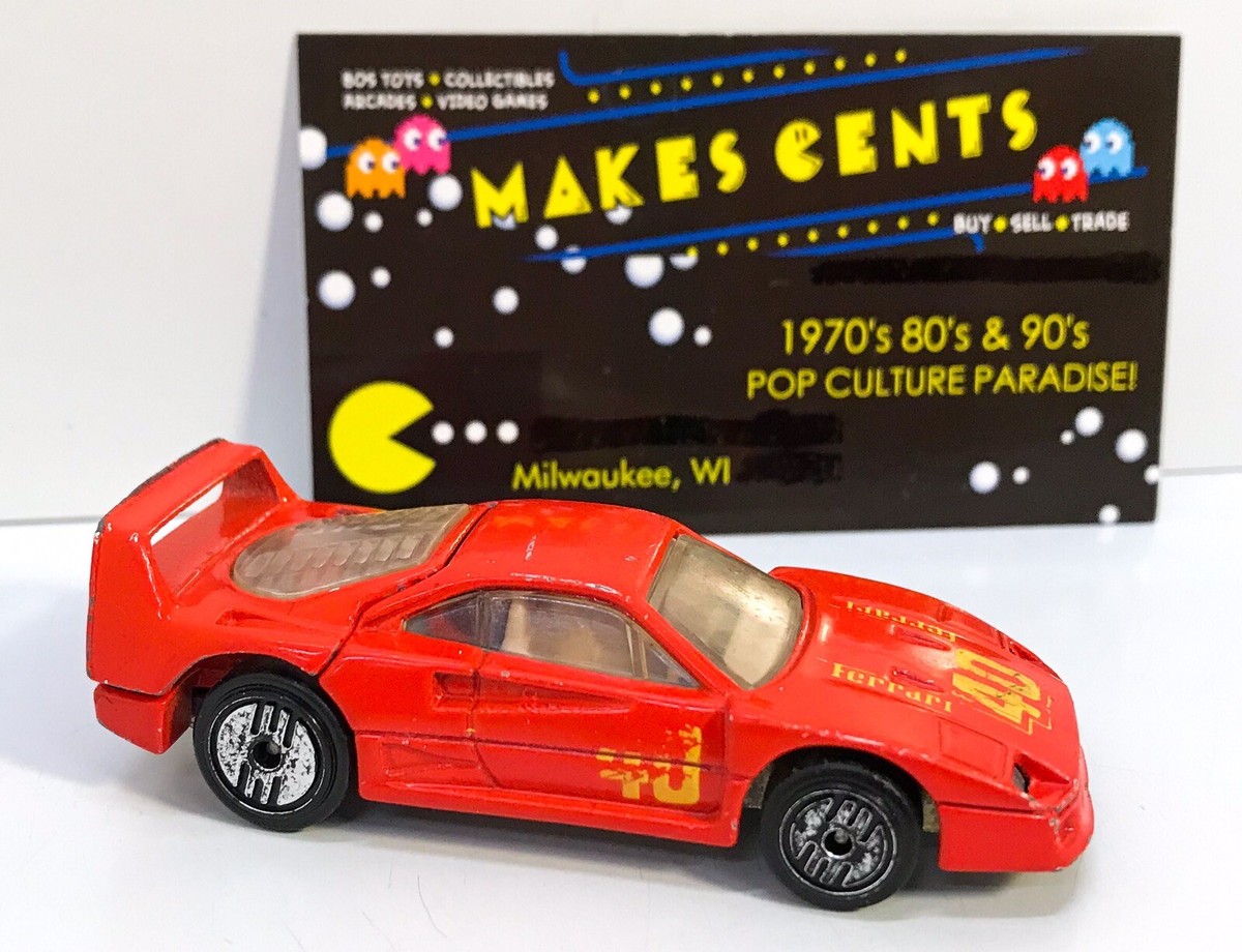 Vintage 1988 Hot Wheels Ferrari F40 Racing Red Diecast Car Opening