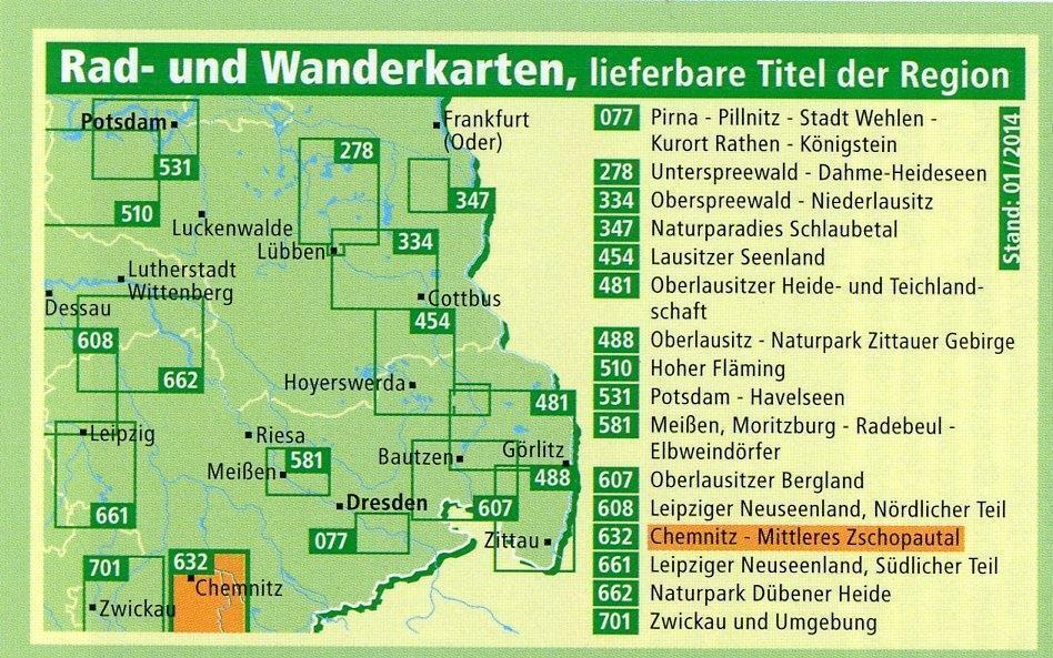 Thumbnail - Chemnitz, Mittleres Zschopautal 1:50 000 | (land-)karte | Rad- Und