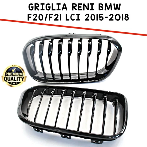 RENI GRIGLIE MASCHERINA CALANDRA NERA LUCIDA BMW SERIE 1 F20 LCI MSPORT PREMIUM - Foto 2 di 2