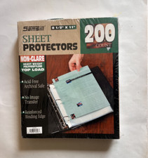Samsill 200 Clear Heavyweight Sheet Protectors, Non Stick 3 Hole Design Plastic