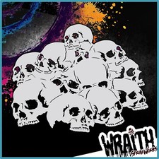 Skull Stack 4 - Reusable Airbrush Stencil Template