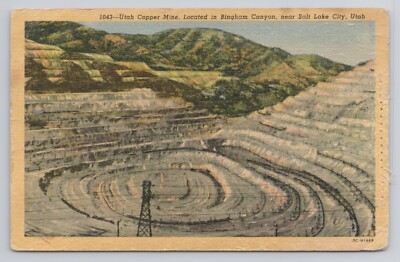 Utah Copper Mine Bingham Canyon Salt Lake City Utah Postcard