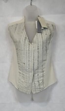 Transit Par Such Leather Front Waistcoat Taupe Size 1 Uk 8 Rrp £295 Box1 Kk 06
