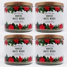 4 Bath Body Works WINTER WHITE WOODS 3 Docht Duftwachskerze 14,5 groß