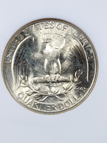 1946 S Washington Silver Quarter NGC MS66 - Picture 3 of 4