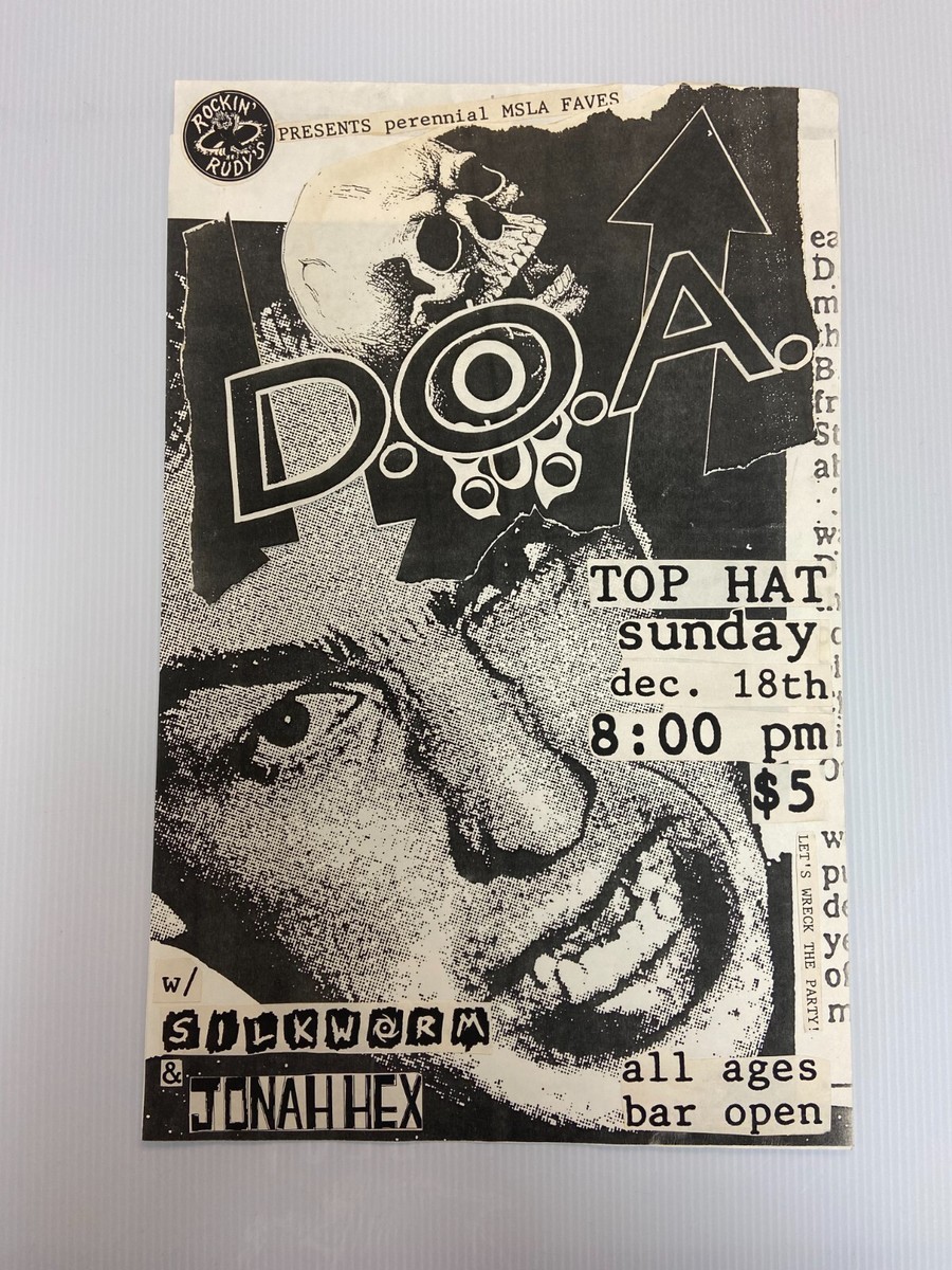 D.O.A. Tour Poster MASTER COPY RARE PUNK Silkworm Jonahex | eBay