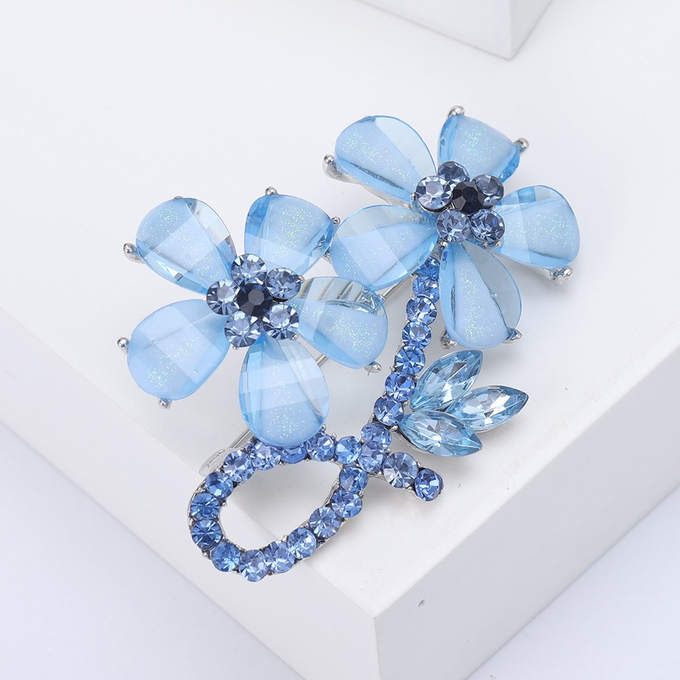 Brooch Lady Clothes Pin Rhinestone Flower Brooch Pin for Women