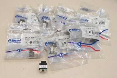 8x AMP NETCONNECT 406372-2 CAT 5E RJ45 JACK 406372 2 NEW