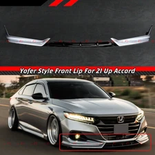For 21-22 Honda Accord Yofer Lunar Silver Metallic Front Bumper Lip Kit Splitter