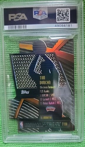1998-99 TOPPS STADIUM CLUB TRIUMVIRATE ILLUMINATOR 1:192 TIM DUNCAN PSA 9 PRIZM - Picture 2 of 3