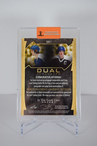2023 Leaf Borje Salming/Darryl Sittler im Spiel Dual Trikot Auto 03/20 - Bild 2 von 2
