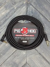 Pig Hog PCH20BKR 20ft Black Woven Straight to Right Angle Instrument Cable