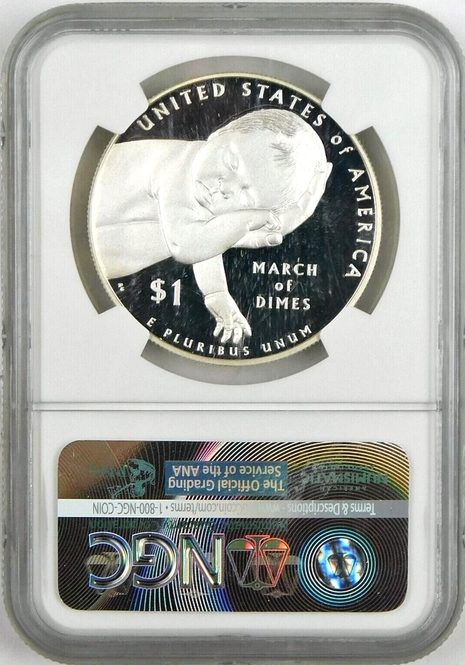 2015-W $1 March of Dimes Commemorative Silver Dollar NGC PF70 UC ER PROOF COIN - Image 2 of 2