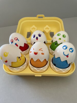 Preowned Great Condition TOMY Sort & Squeak Eggs Toy Shape Sorter