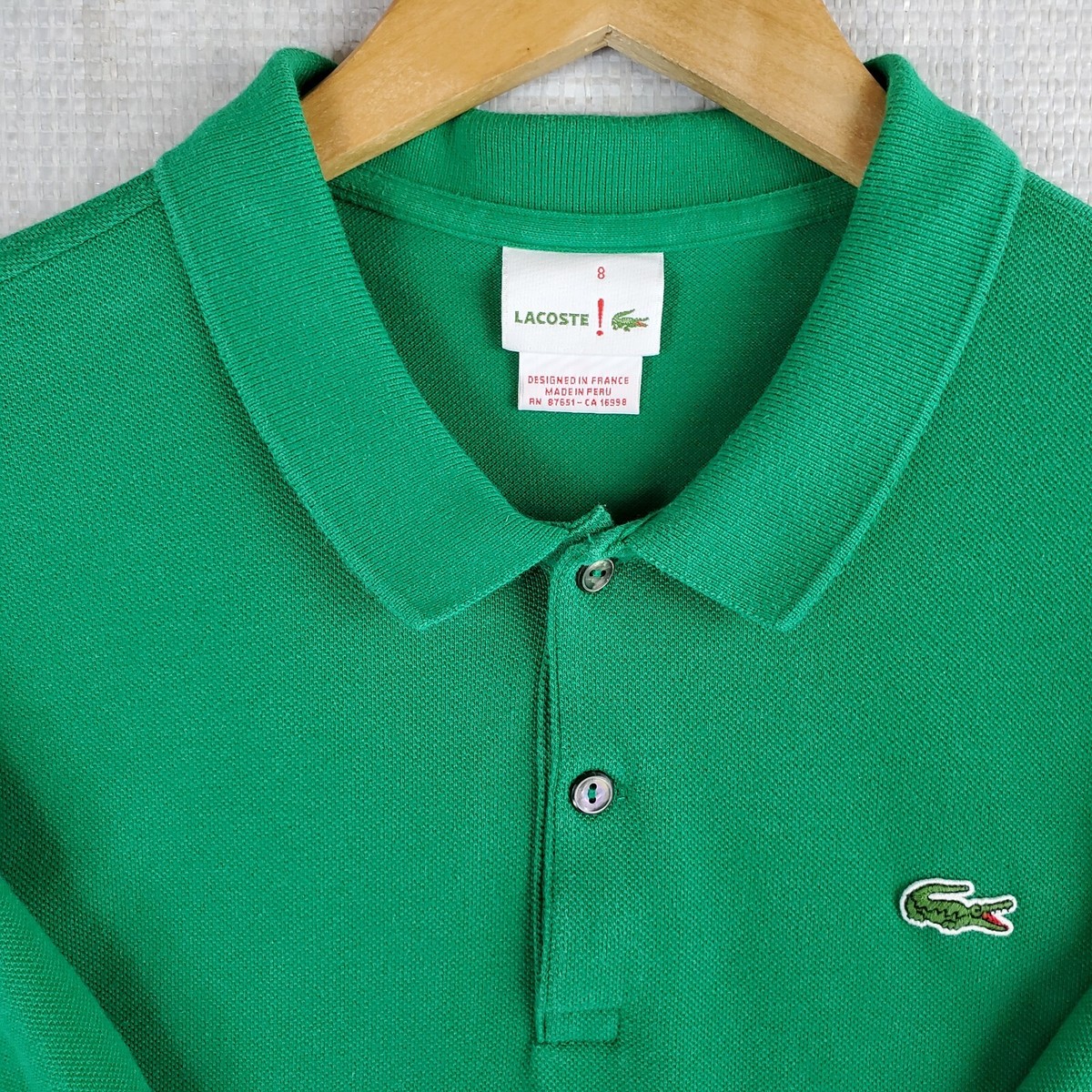 LACOSTE LIVE Size XL Green Short Sleeve Mens Golf Casual Polo