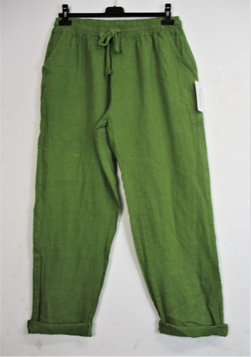 LAGENLOOK 100 % LEINEN/LEINEN ITALIENISCHE HOSE IN 11 FARBEN BRANDNEU MIT ETIKETT EINHEITSGRÖSSE 12-16 - Bild 4 von 56