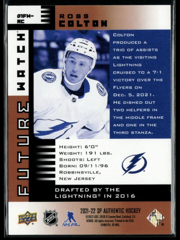 2021-22 SP Authentic '00-01 Retro FW Limited #01FW-RC Ross Colton RC 052/150 - Image 2 of 2