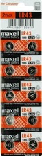 LR43 Maxell 10 piece LR43 MAXELL LR1154 AG12 186 New Alkaline Battery