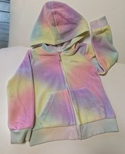 Juicy Couture Hoodie Toddler Sz 4T Zip Sweatshirt Pastel Rainbow TieDye FREESHIP
