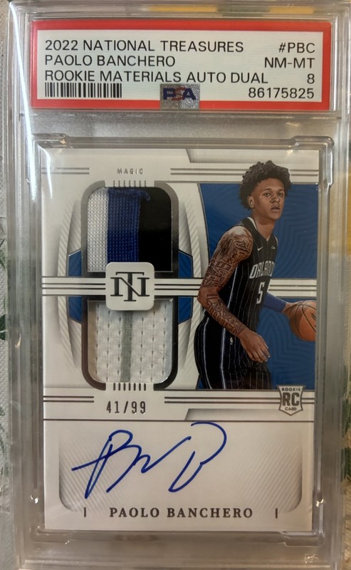 Paolo Banchero Patch Autograph Rookie National Treasures On Card Auto 