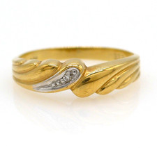 Size 50 Ring 333 GOLD 8 Carat Two Tone Anello Gold Ring Bague Diamond G4289/25