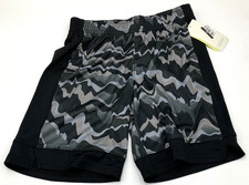 All In Motion Boys Size 8 Court Shorts Black Navy Camo Gray Drawstring