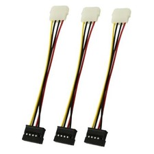 3PCS Computer Power Supply 4 Pin IDE to SATA Power Cable Copper Length 20cm