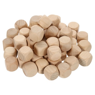 50 Pcs Wood Blocks for Crafts, 0.79 Inch Unfinished Wooden Cube Wood Block