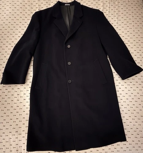 Brooks Brothers BrooksStorm Overcoat – L – Navy Blue – 100% Lambswool – EUC - product listing photo