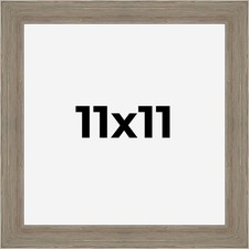 11x11 Frame Gray Barnwood Picture Frame Modern Photo Frame UV Acrylic, Acid Free