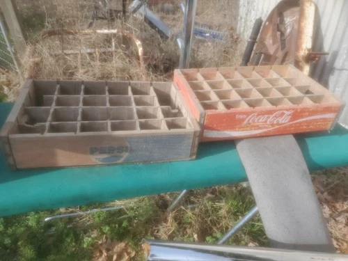 Vintage Coke & Pepsi Wood Crate