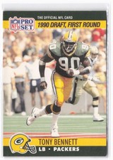 1990 Pro Set Tony Bennett RC #686 Green Bay Packers