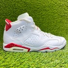 Nike Air Jordan 6 Retro Boys Size 7Y White Athletic Basketball Shoes Sneakers