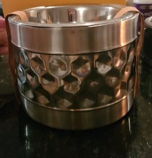 Dog Feeder Double Wall Stainless Steel HandCrafted 7"W x5.5"H Inner Bowl 6x2.5"
