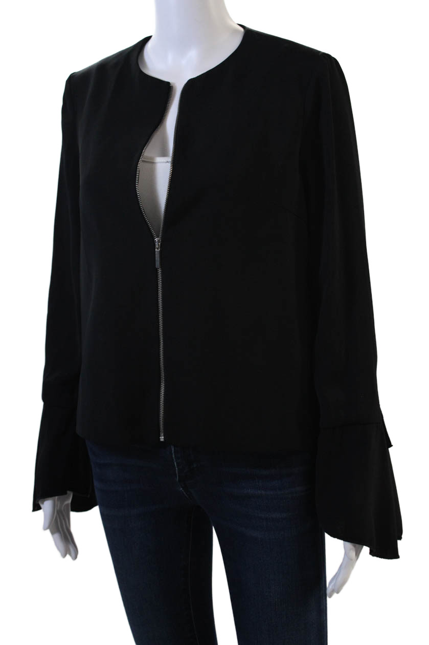 Zara Basic Womens Cropped Collarless Flounce Slee… - image 3