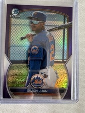 Simon Juan 2023 Bowman Chrome #BCP-38 Purple Refractor 047/250 New York Mets