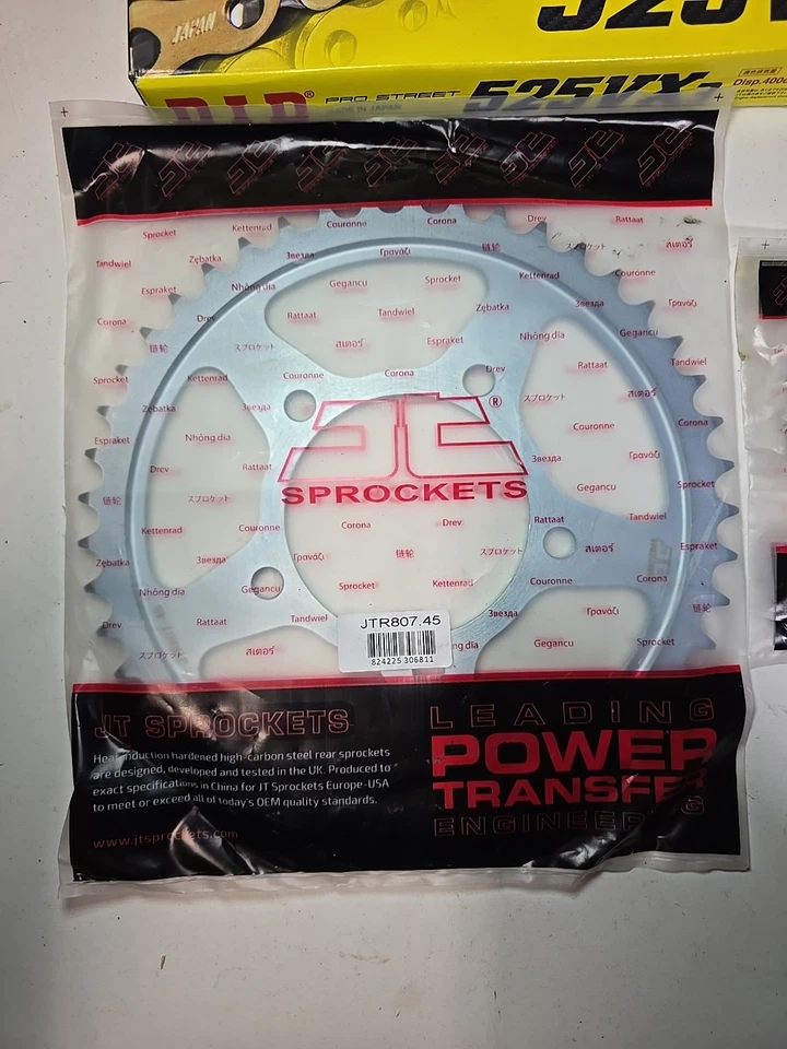 Suzuki SV650 S 1999-2009 DID Gold X-Ring Chain & JT Kit de piñón acolchado Foto 3 de 4