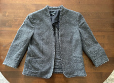 Ann Taylor Womens Blazer Size 10 Dark Grey Cotton Used in Great Condition