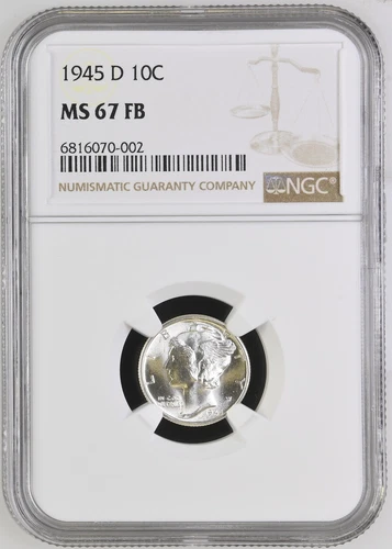 1945 D Mercury Dime NGC MS-67 FB