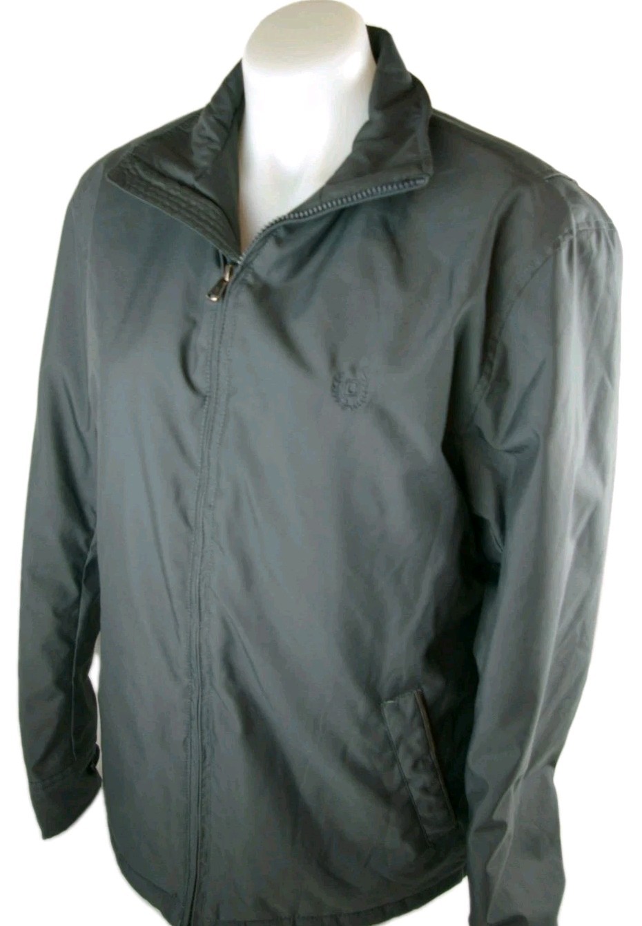 Chaps Solid Gray Full Zip Fleece Lined Jacket Men… - image 14