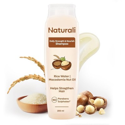 Naturali Rice Water Shampoo for Frizzy and Dry Hair | With Rice Water | 200ml