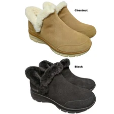Skechers Women's Swift Fit Easy Going Vegan Suede Faux Fur Trimmed Boot
