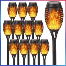12 Pack Solar Torch Lights with Flickering Flame, LED Torch Solar Lights