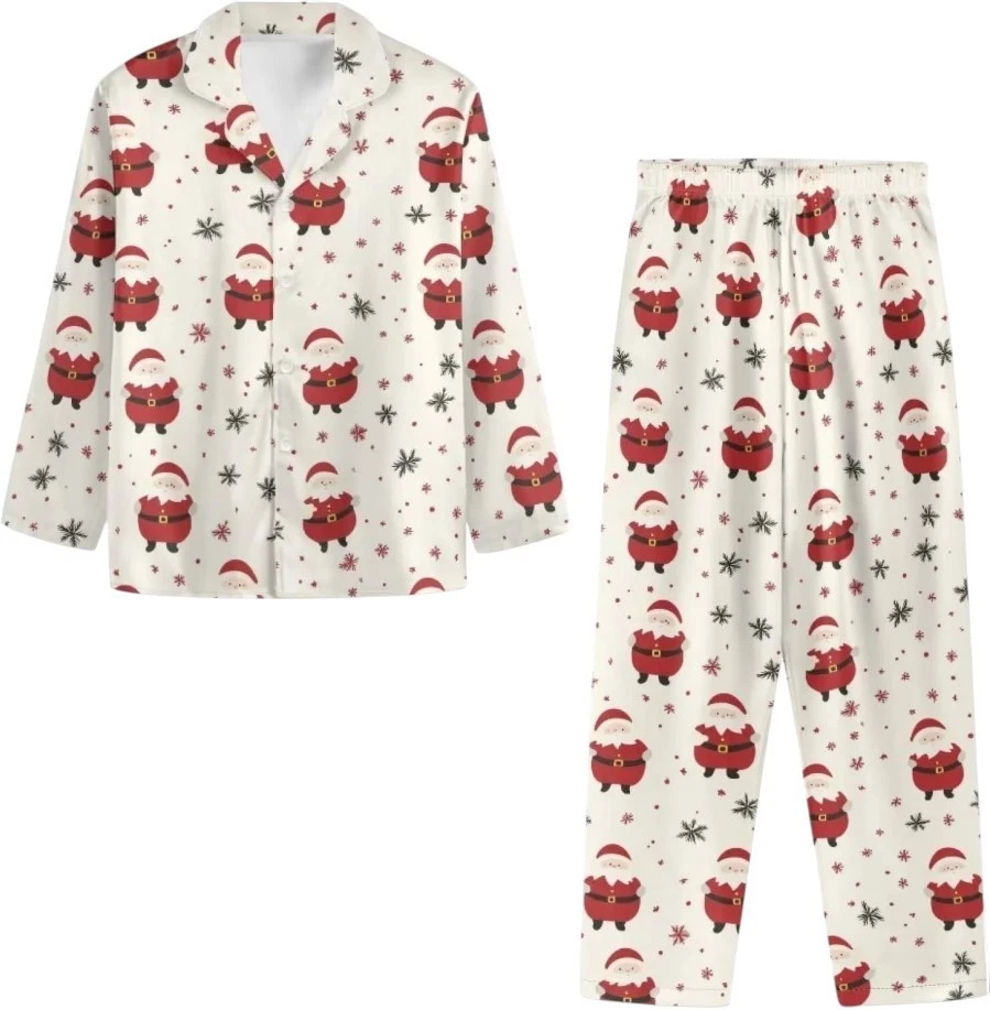 Pajamas Santa Clause Pattern Print, Gift For Dog Lovers, Christmas Pajamas
