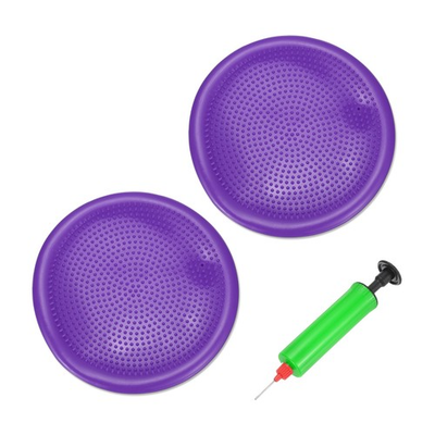 #ad 2 Pcs Inflated Wobble Cushion Seat with Hand Pump 13.2quot; Purple AU $89.90